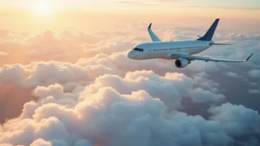 Airplane Soaring Above Clouds