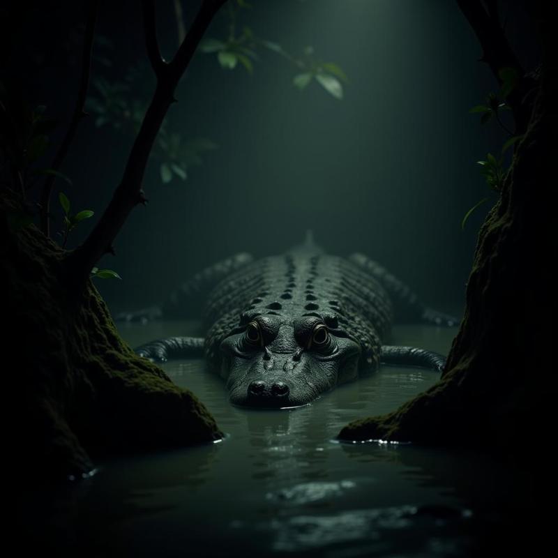 Alligator Lurking in Water