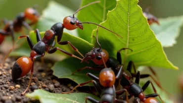 Ants Carrying Leaves