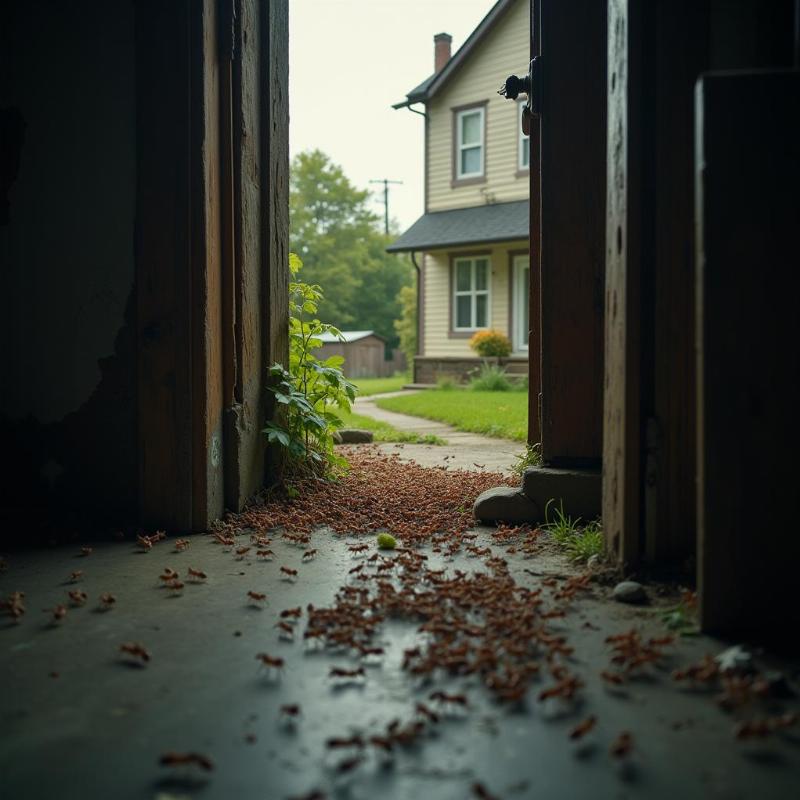 Ants invading a house