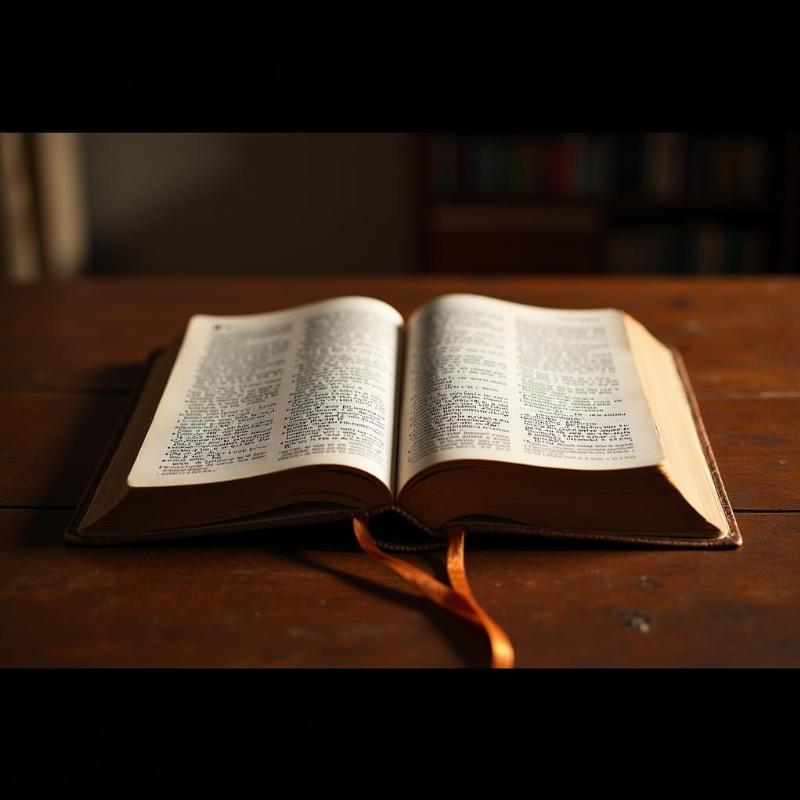 An open Bible with light shining on the pages