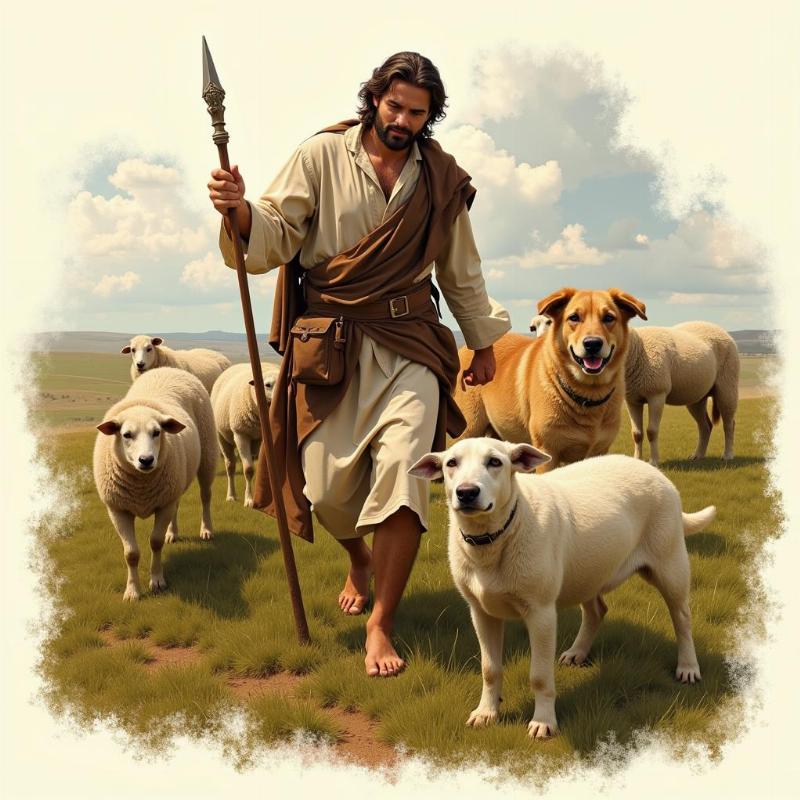 Biblical Symbolism: Dog protecting a flock