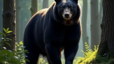 Black Bear Standing in a Forest