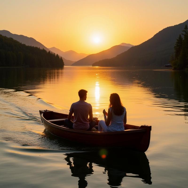 Couple Enjoying a Peaceful Boat Ride