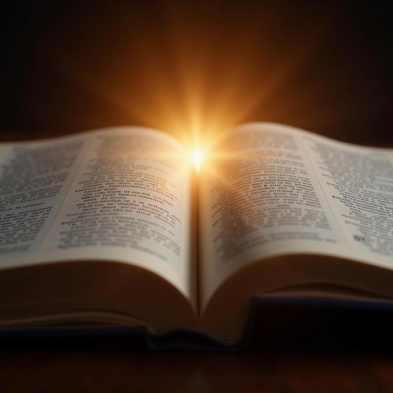 Bible Open with Light