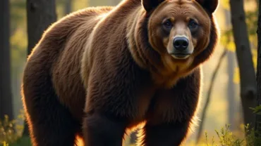 Brown bear standing in a forest