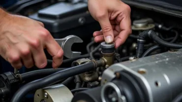 Seeking Support: A hand reaching out to help fix a car engine, representing the importance of seeking assistance and support during challenging times.