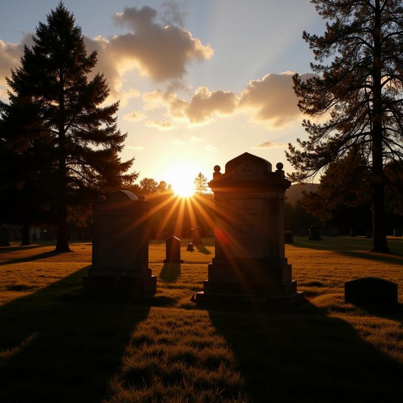 Cemetery at Sunset