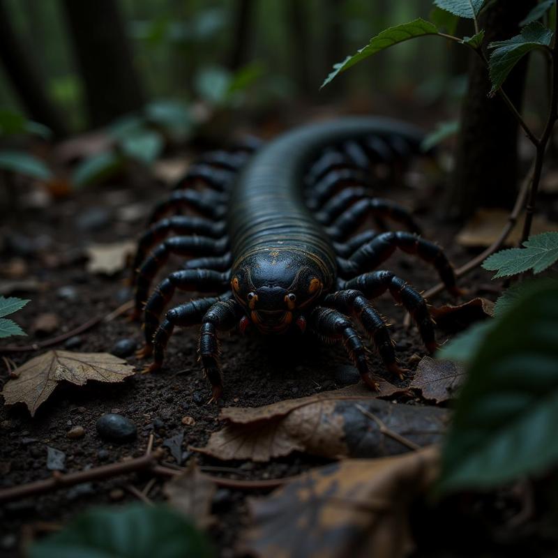 Centipede Crawling in Dark Forest