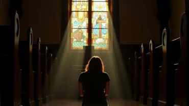 Praying inside a church dream