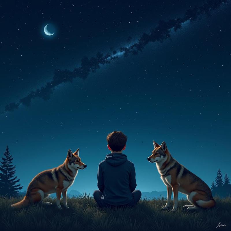 Peaceful Interaction with Coyote in Dream