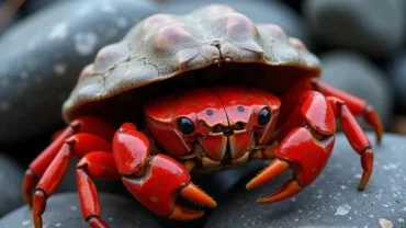 Crab Hiding in Shell