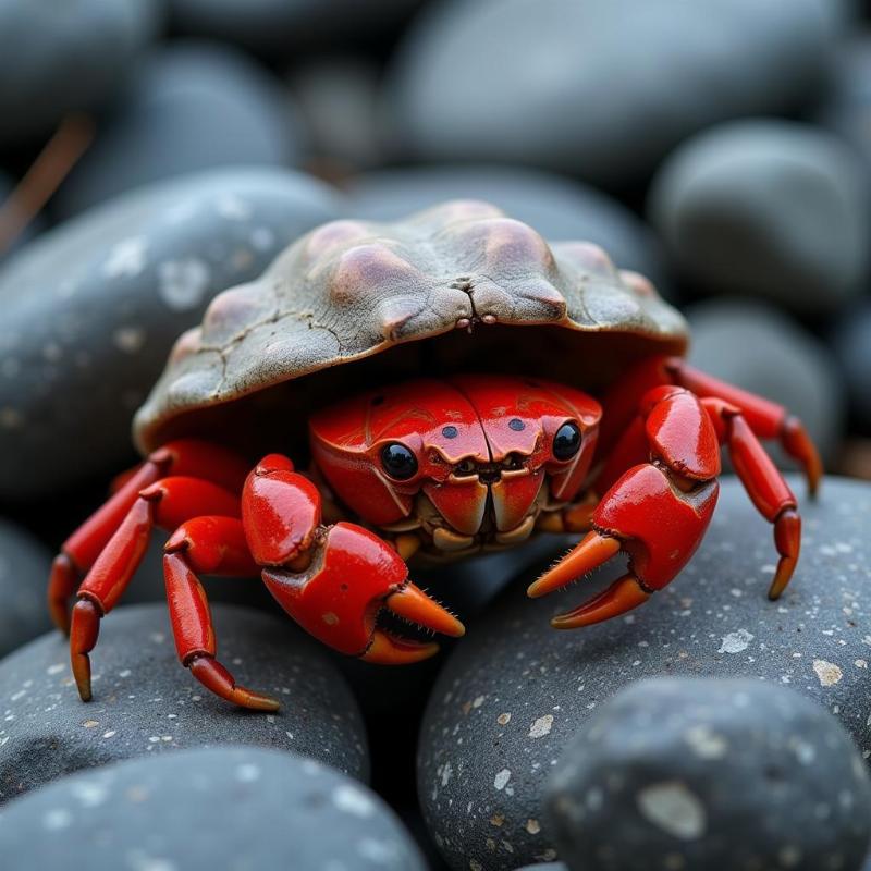 Crab Hiding in Shell