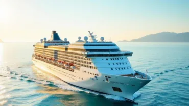 Cruise Ship Sailing on Calm Waters