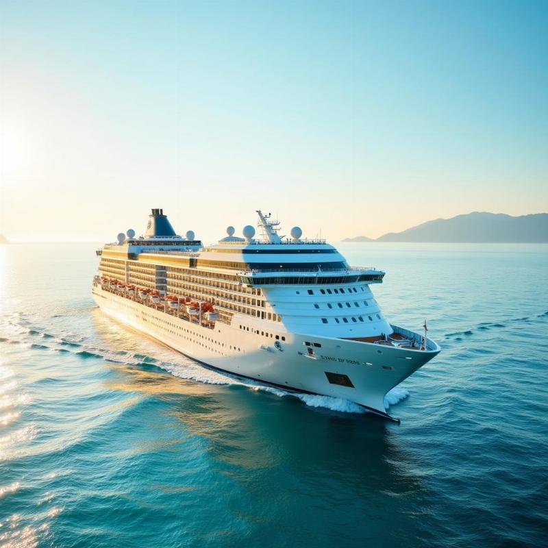 Cruise Ship Sailing on Calm Waters