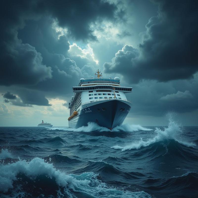 Dream of Cruise Ship in Stormy Seas