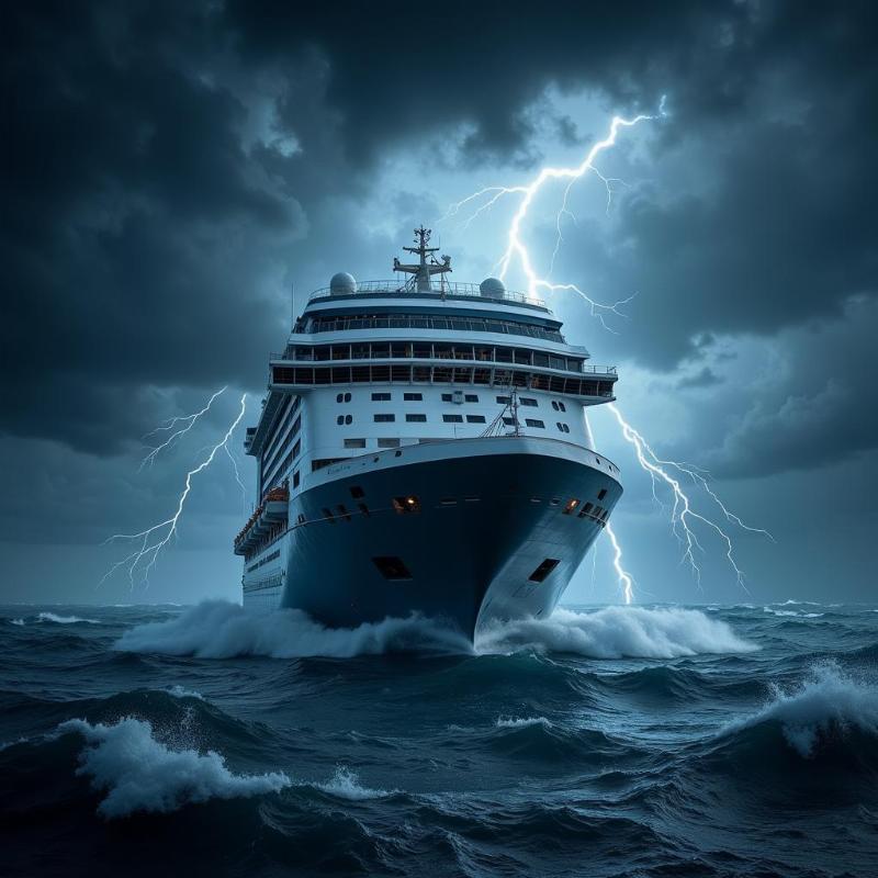 Cruise Ship in Stormy Seas