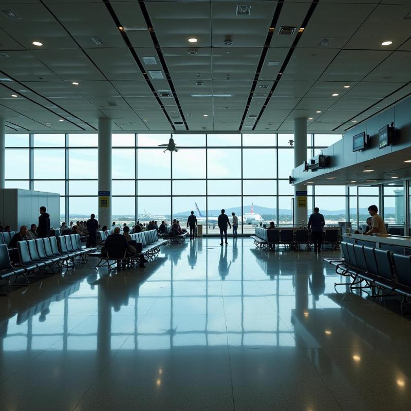 Empty airport terminal