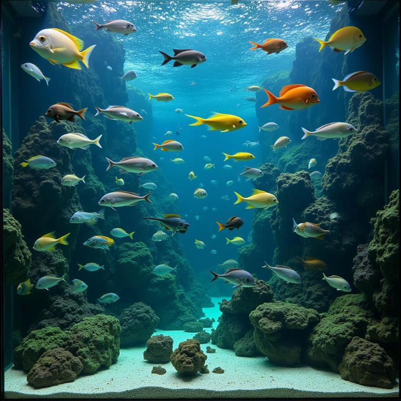 Various fish types in aquarium and their symbolic meanings