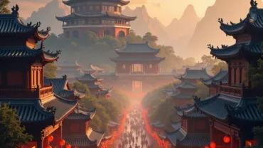 Ancient Chinese cityscape in a dream