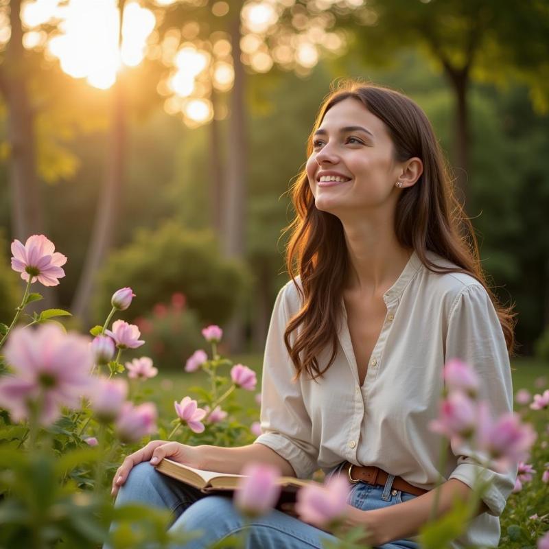 Woman finding peace after reflecting on a dream about her mother's death