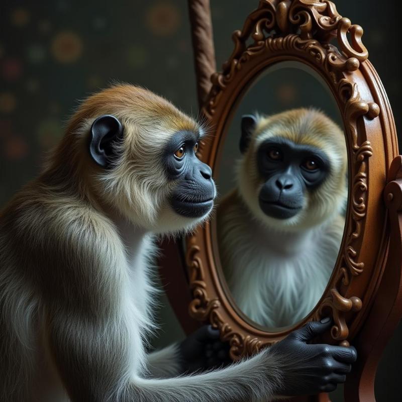 Dream of Monkey Looking in Mirror