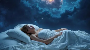 Woman sleeping peacefully in a dream