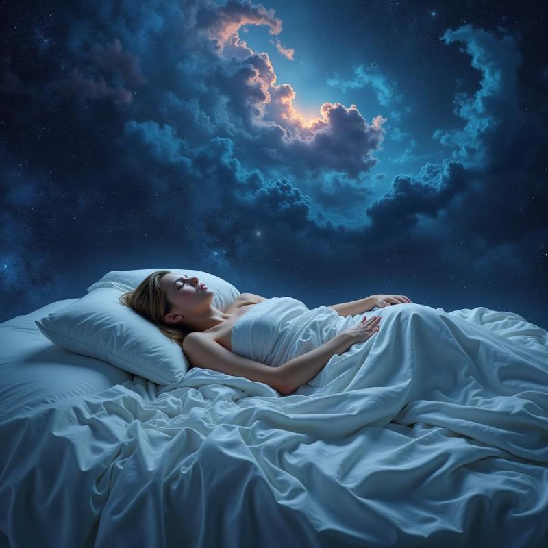 Woman sleeping peacefully in a dream