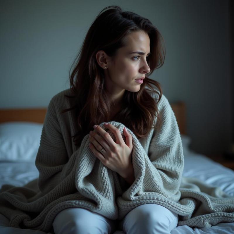 Woman feeling stressed, symbolizing emotional pain reflected in dreams