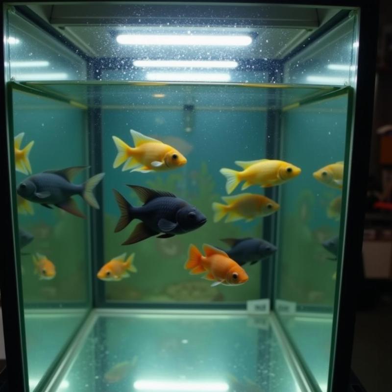 Fish in aquarium symbolizing containment and limitations