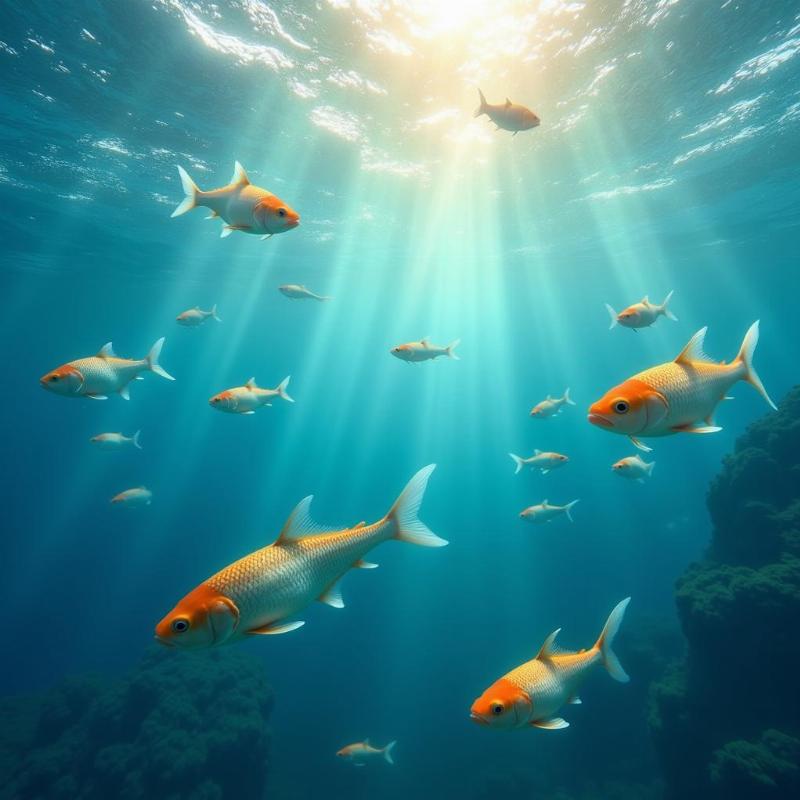 Fish Swimming in Clear Water in a Biblical Dream