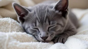 Peaceful Gray Kitten