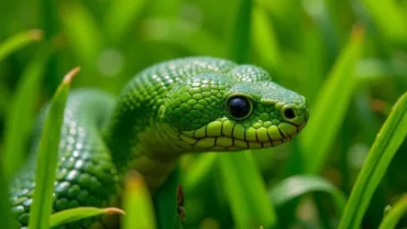 Green Snake in Grass