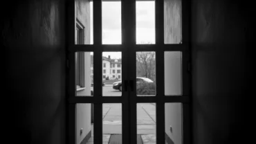 Shadow of jail cell bars