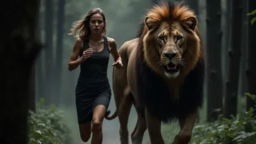 Lion Chase Dream Symbolism: Fleeing a Lion in a Forest