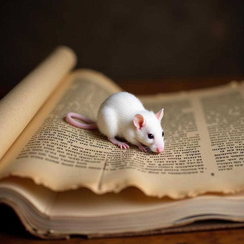 Mouse on a Biblical Scroll