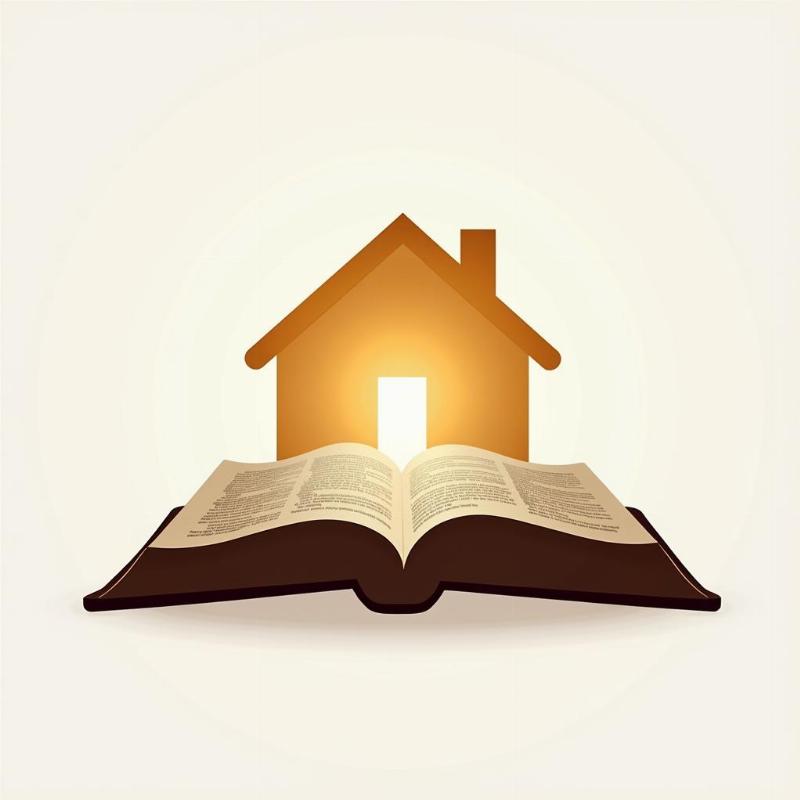 Open Bible with House Silhouette