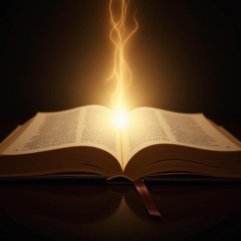 Open Bible with Light Shining