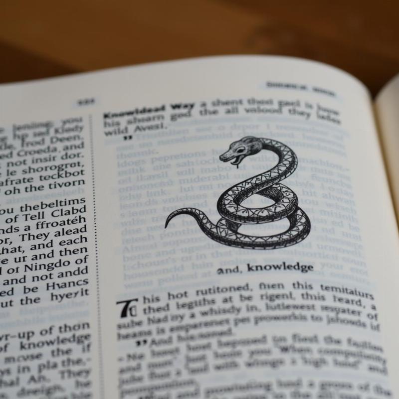 Open Bible with Snake Symbol