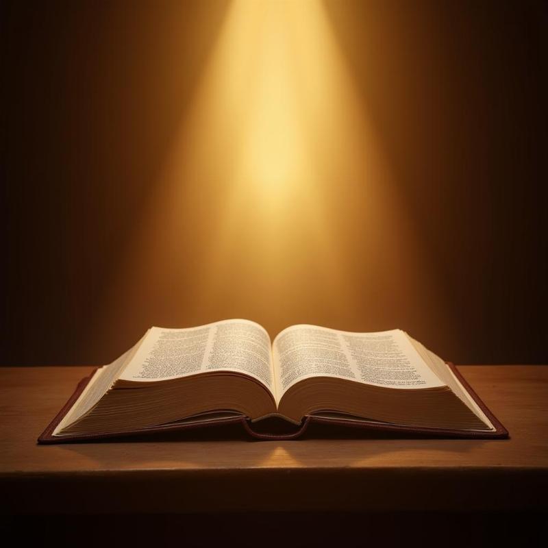 Open Bible with Glowing Light