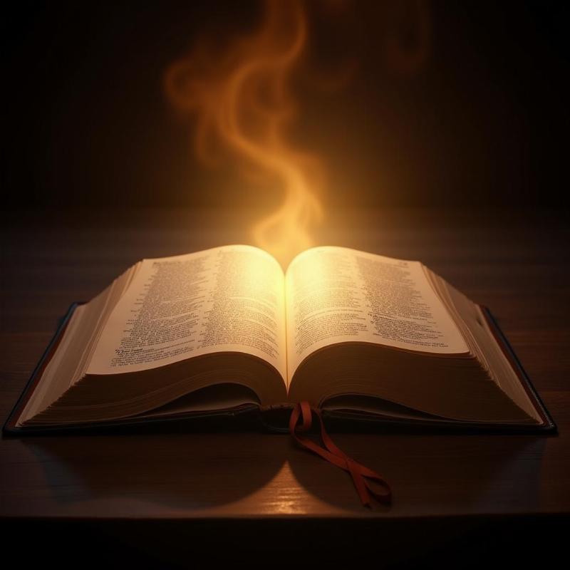 Open Bible with a radiant light