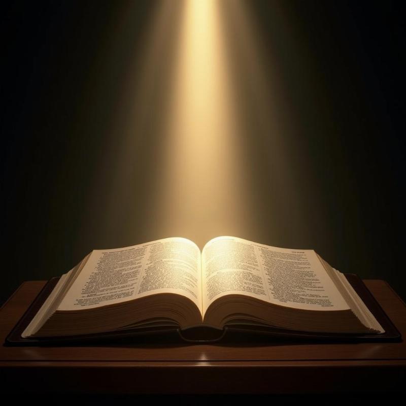 Open Bible with Light Shining