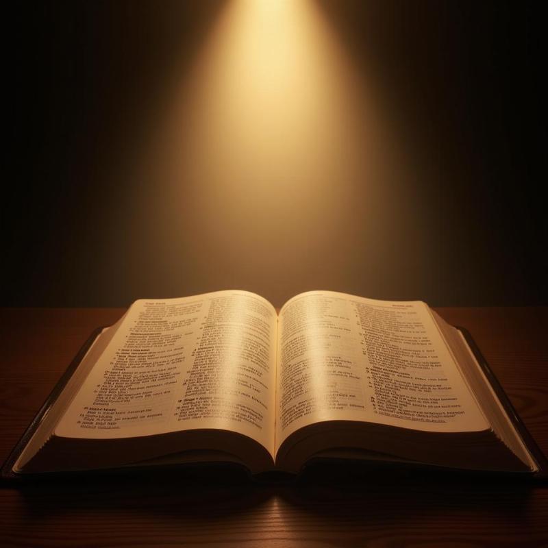 Open Bible with Light Shining