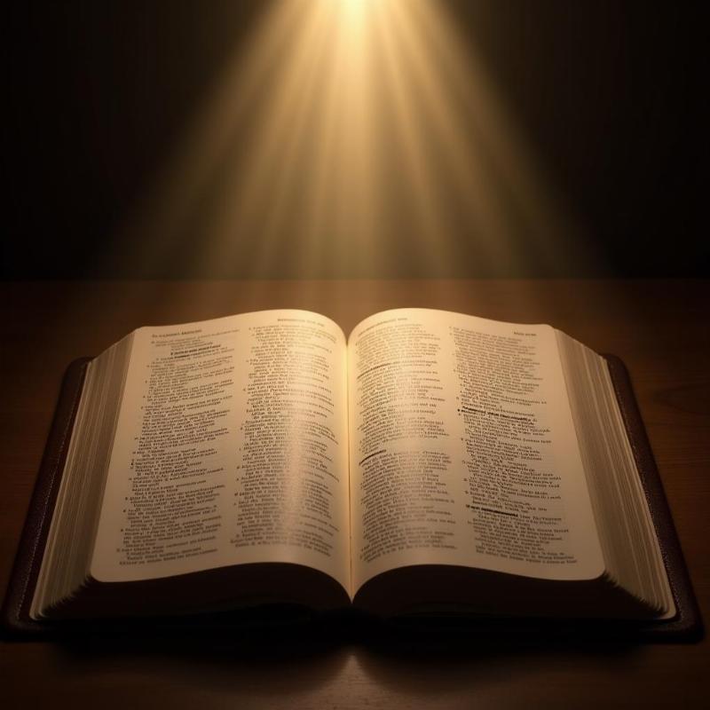 Open Bible with Light Shining Through