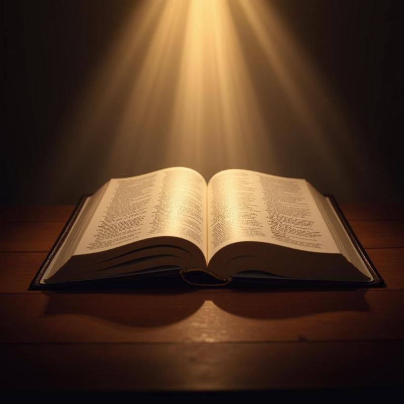 Open Bible with light