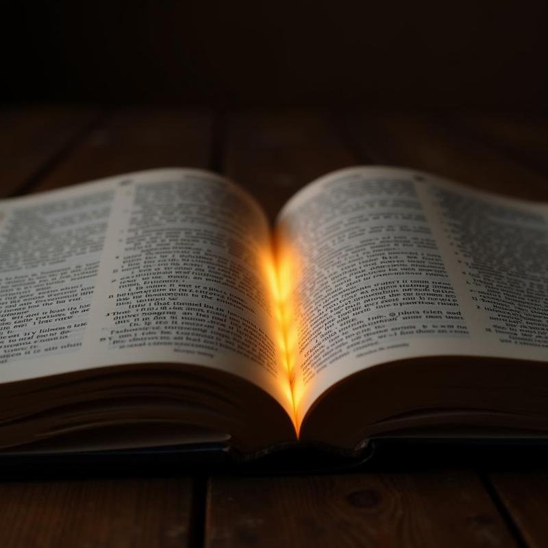 Open Bible With Light Shining Through