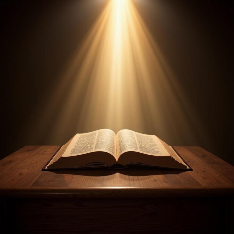 Open Bible with Light Shining Through