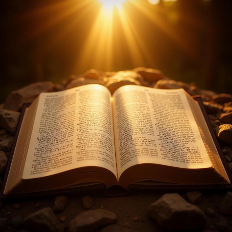 Open Bible with Sunlight