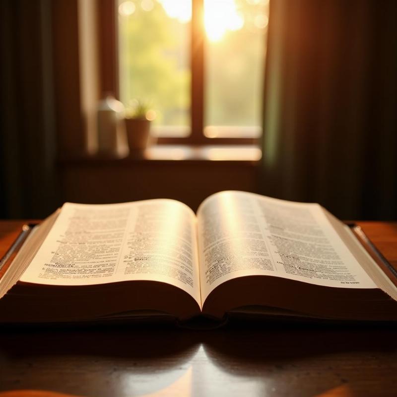 Open Bible with Sunlight