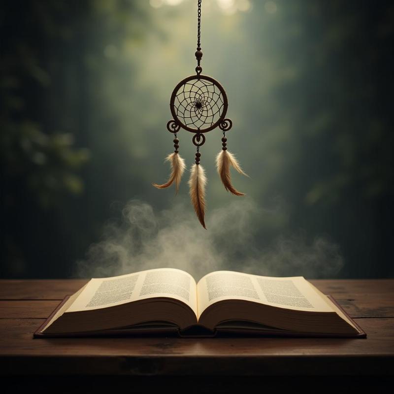 Open Book with Dreamcatcher